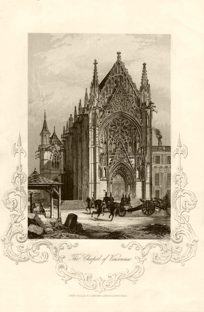 Sainte-Chapelle de Vincennes, Château de Vincennes, Val-de-Marne. TALLIS c1855